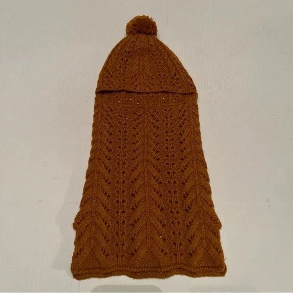 Luxton S-M 91%Wool 9%Cashmere Knit Balaclava Hood Scarf Hat Rust/Great Gift main image 10